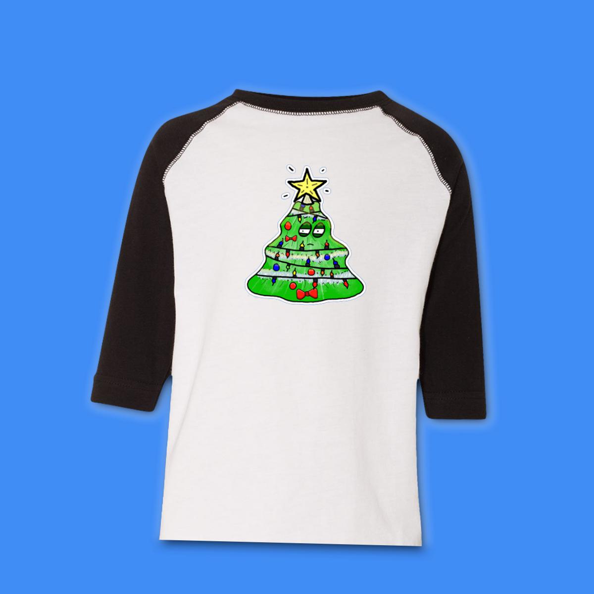 Gaudy Christmas Tree 2021 Toddler Raglan Tee