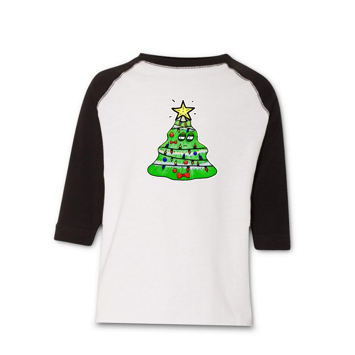 Gaudy Christmas Tree 2021 Toddler Raglan Tee 2T white-black