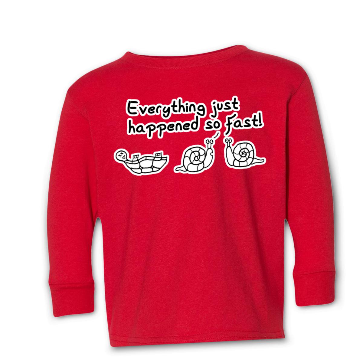 Happened So Fast Kid's Long Sleeve Tee Small red