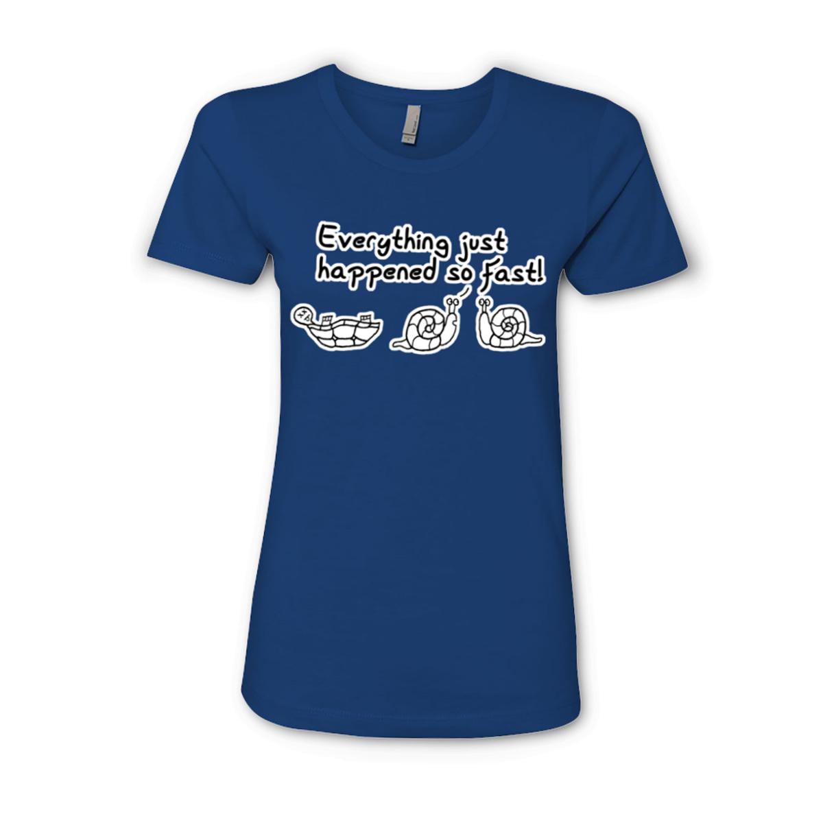Happened So Fast Ladies' Boyfriend Tee Double Extra Large royal-blue