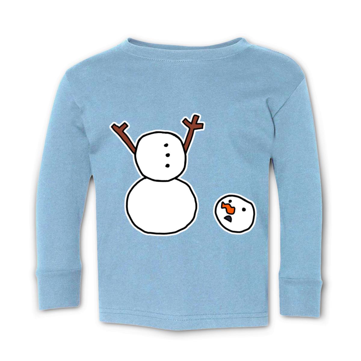 Headless Snowman Toddler Long Sleeve Tee 56T light-blue