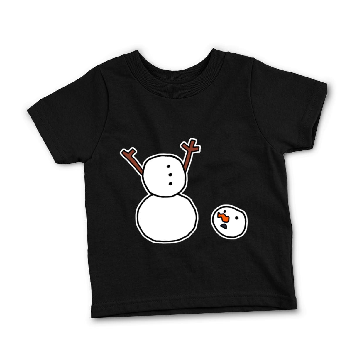 Headless Snowman Toddler Tee 2T black