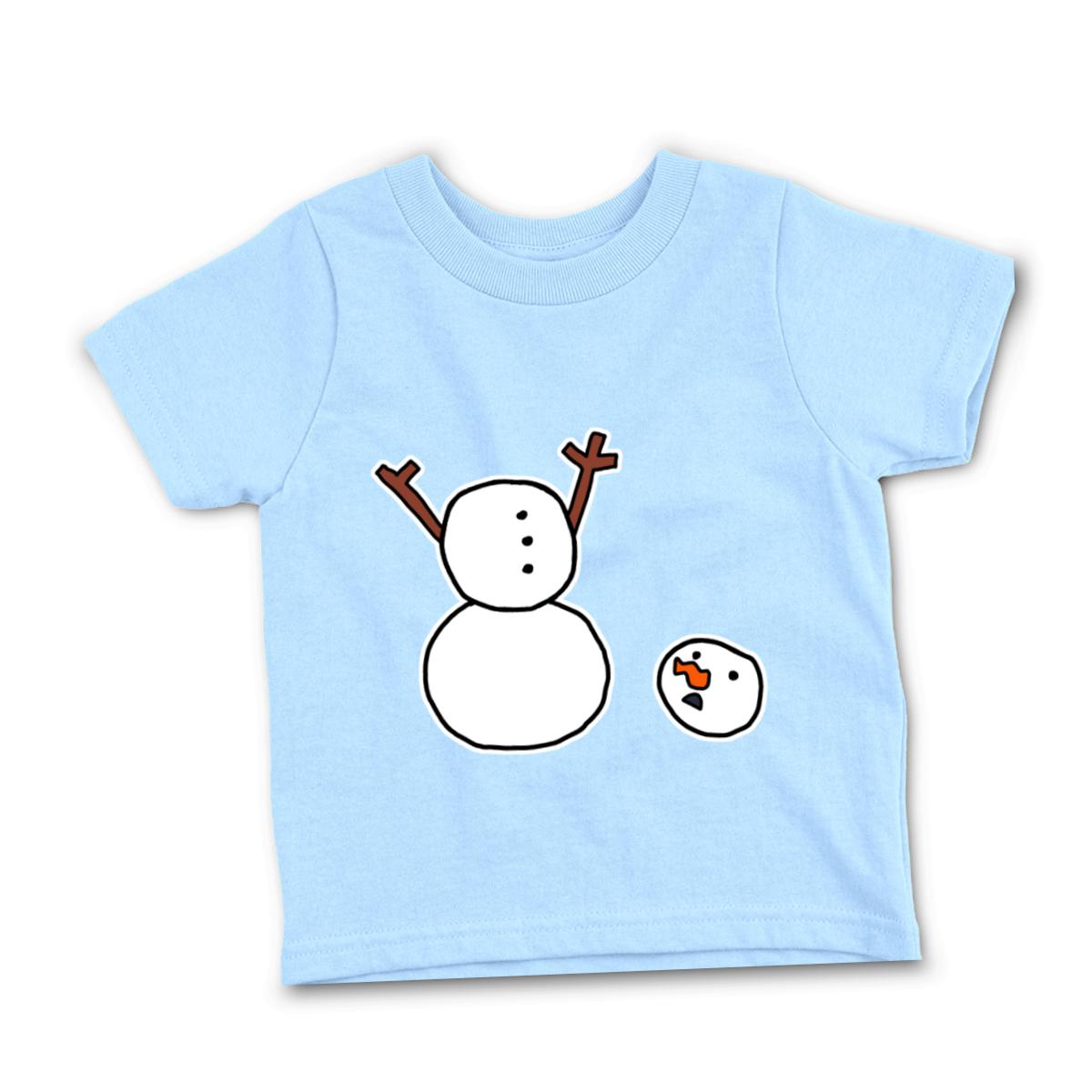 Headless Snowman Toddler Tee 2T light-blue