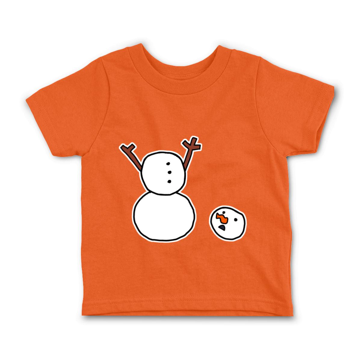 Headless Snowman Toddler Tee 2T orange