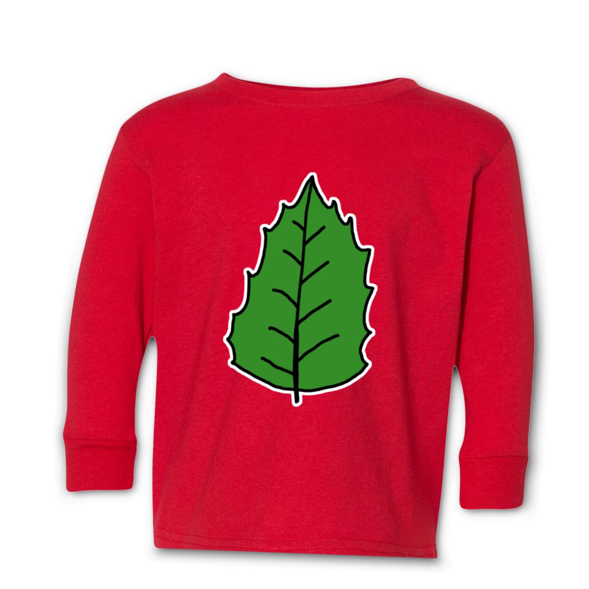 Holly Leaf Toddler Long Sleeve Tee 56T red