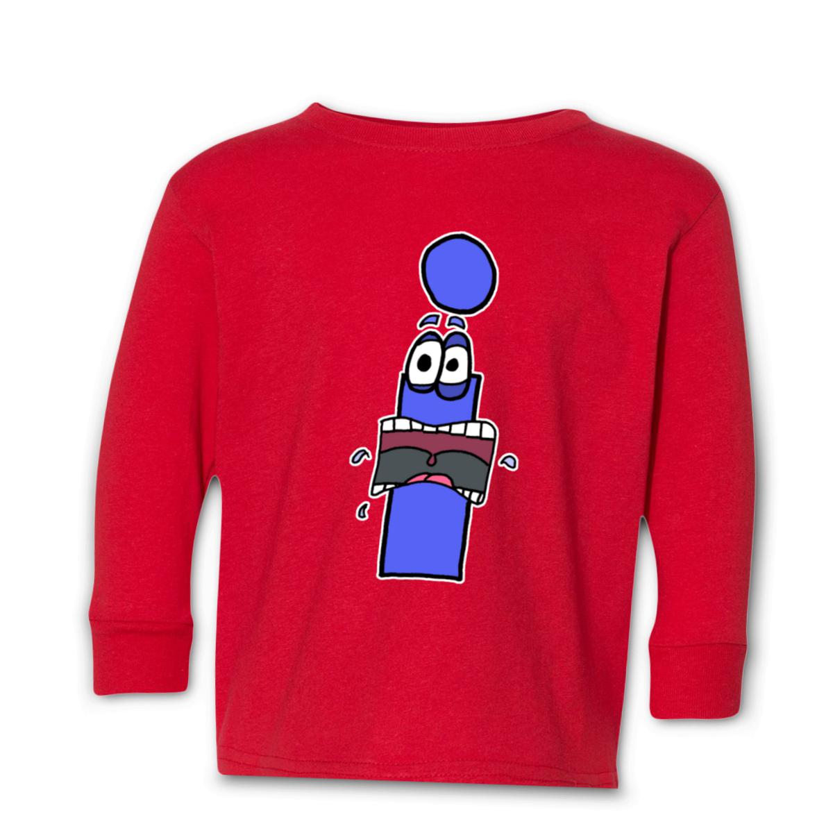 I Scream Toddler Long Sleeve Tee 2T red