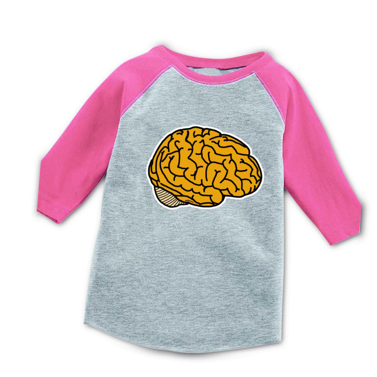 Illustrative Brain Kid's Raglan Tee Large heather-pink