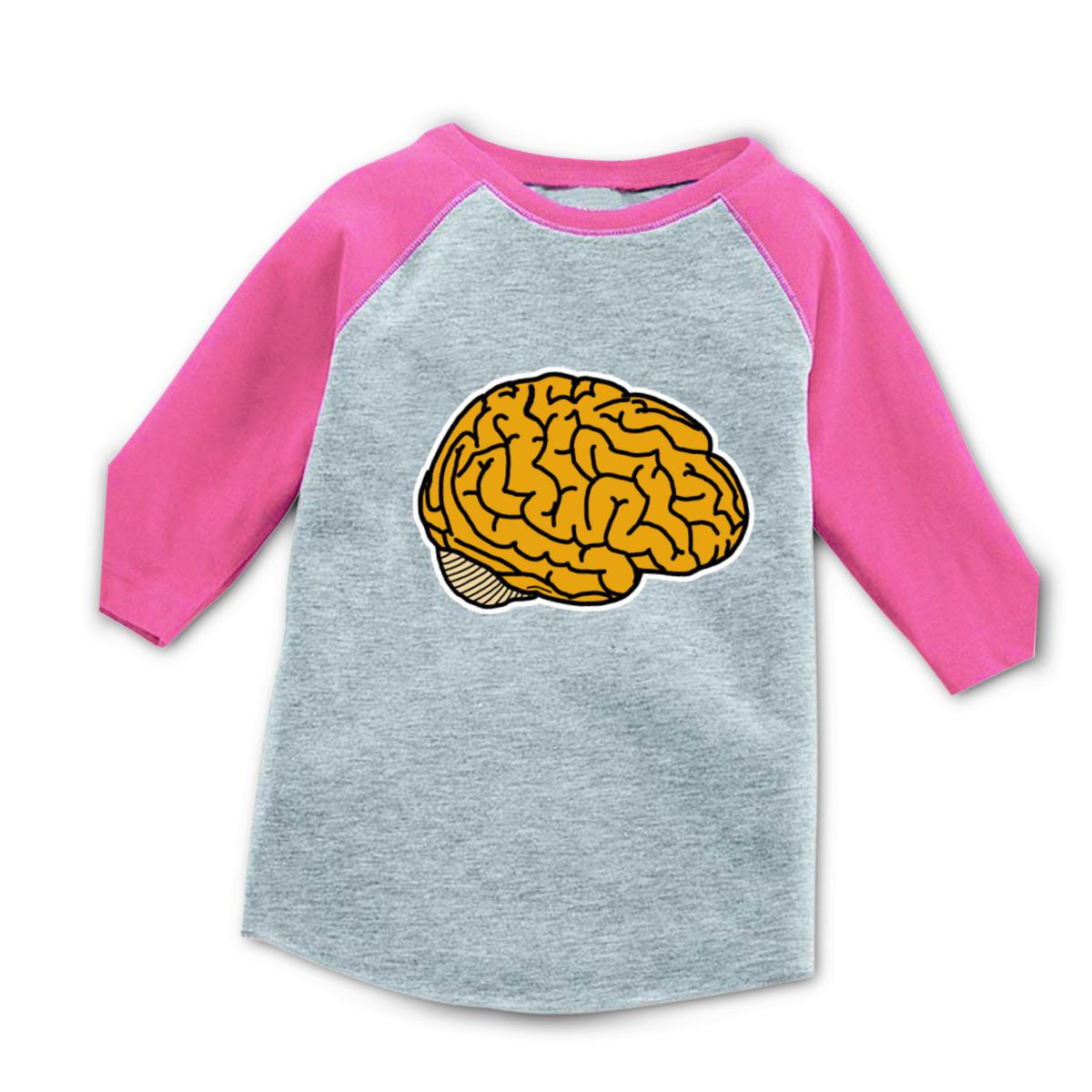 Illustrative Brain Toddler Raglan Tee 4T heather-pink