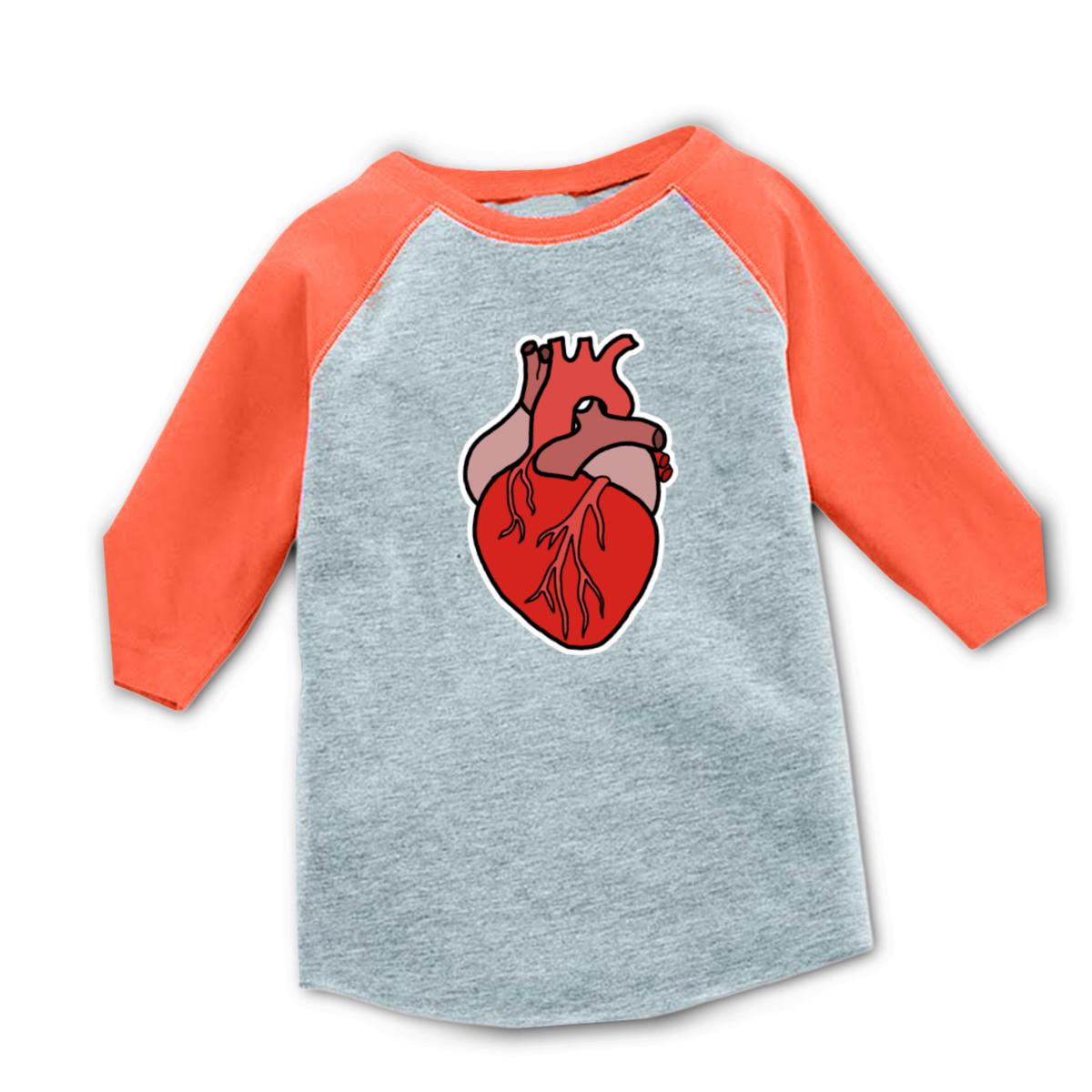 Illustrative Heart Toddler Raglan Tee 2T heather-orange