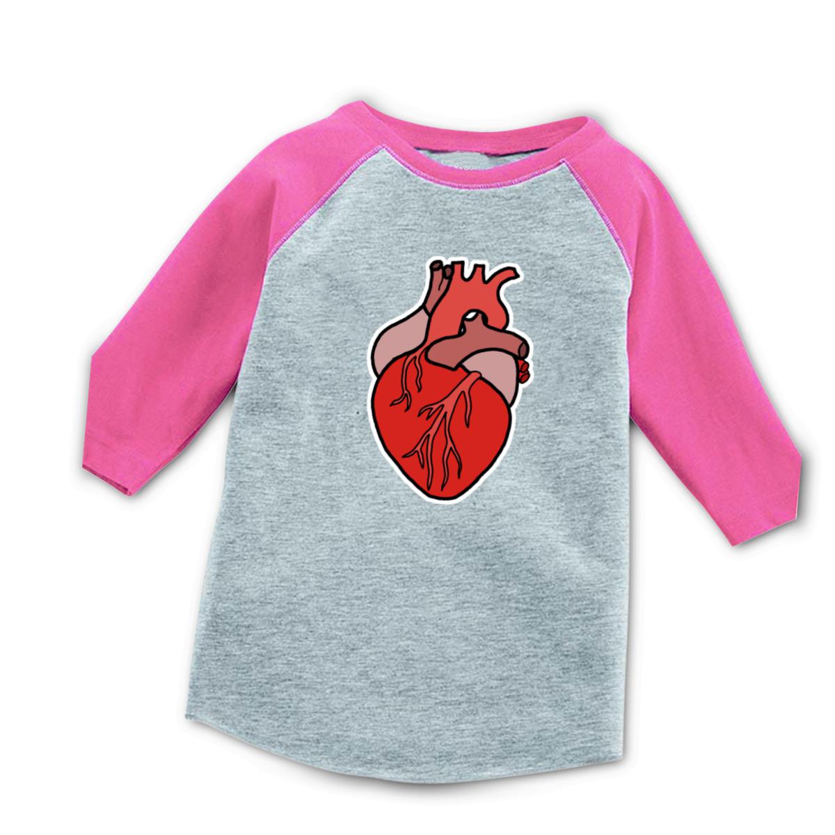Illustrative Heart Toddler Raglan Tee 56T heather-pink