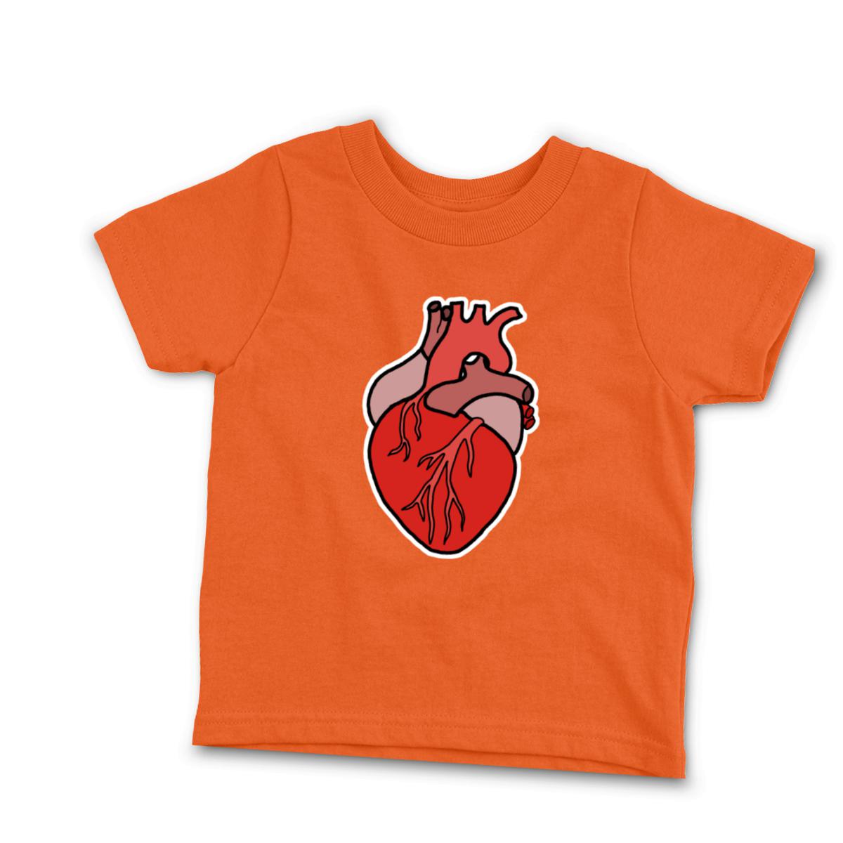 Illustrative Heart Toddler Tee 2T orange