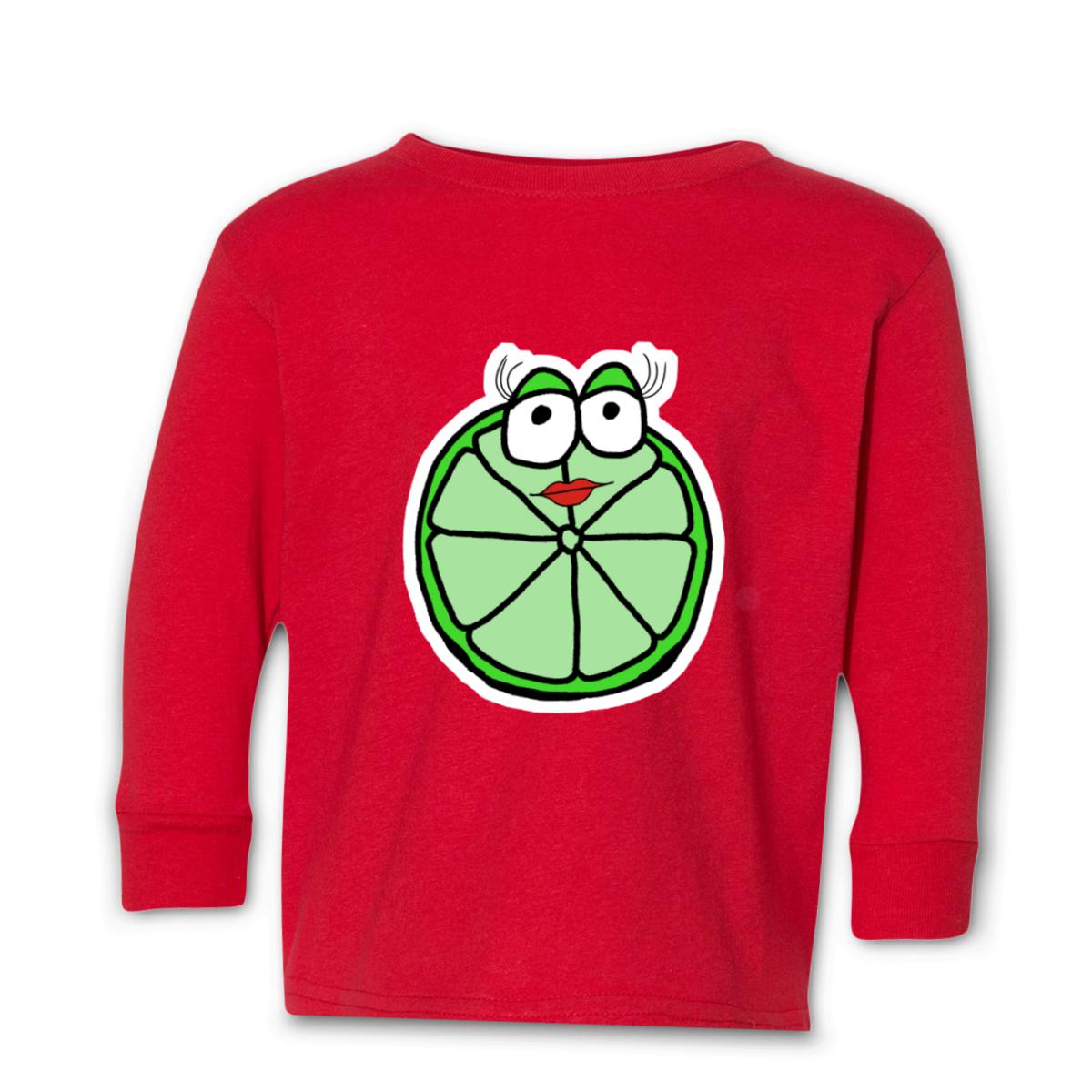 Lime Kid's Long Sleeve Tee Small red