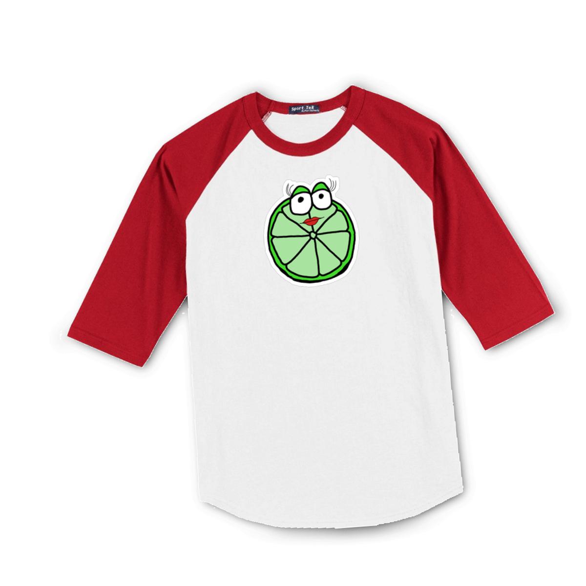 Lime Men's Raglan Tee Double Extra Large white-red