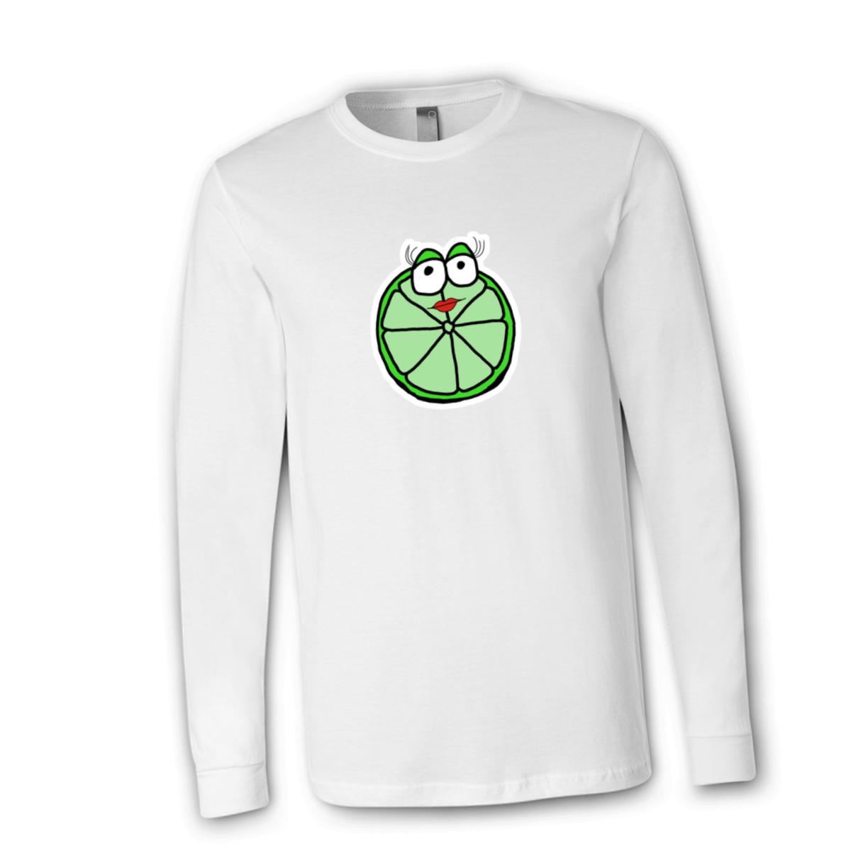 Lime Unisex Long Sleeve Tee Small white