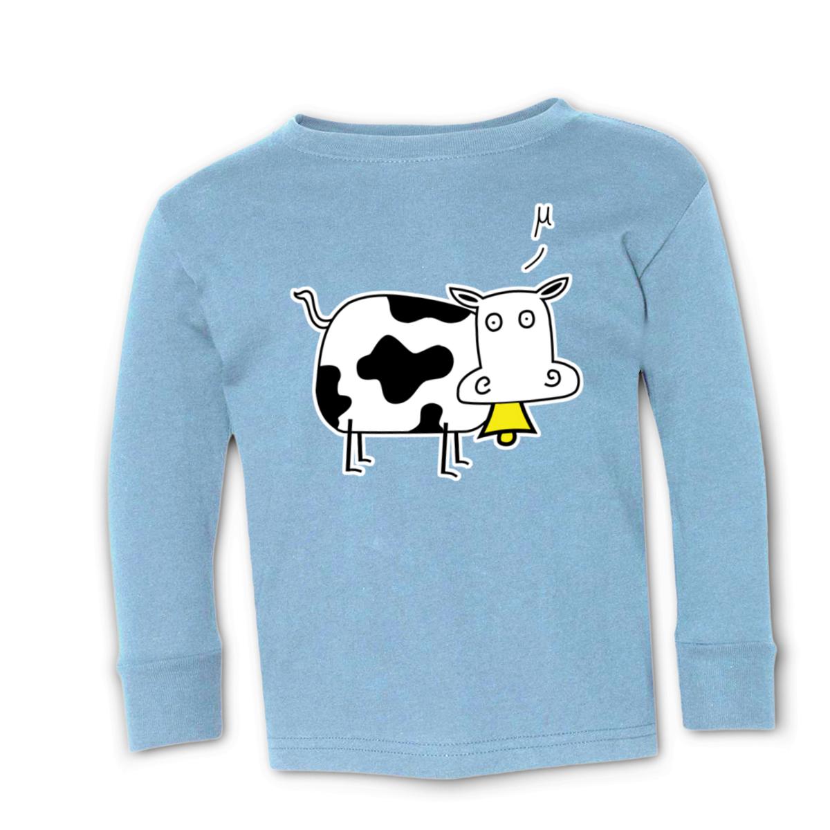 Mu Cow Kid's Long Sleeve Tee Medium light-blue