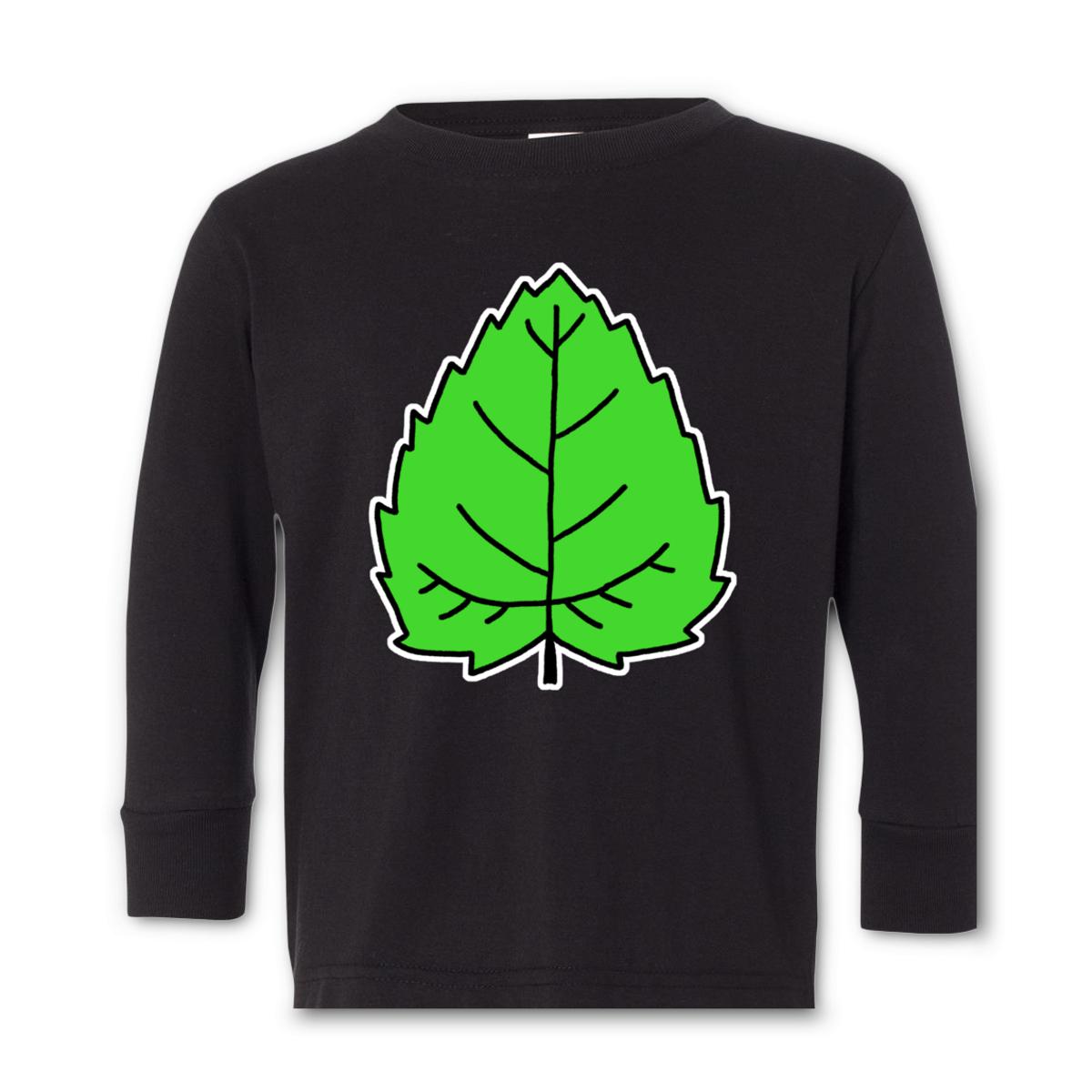 Mulberry Leaf Toddler Long Sleeve Tee 2T black