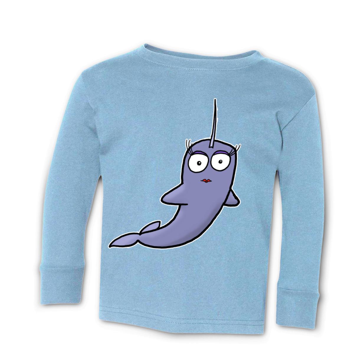 Narwhal Kid's Long Sleeve Tee Large light-blue