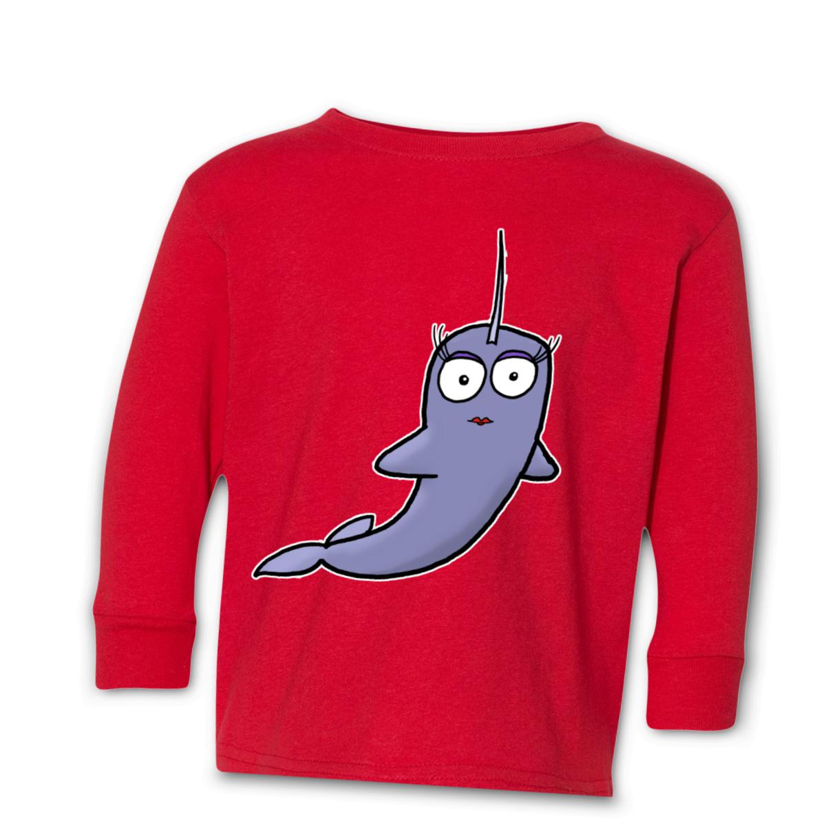 Narwhal Kid's Long Sleeve Tee Small red