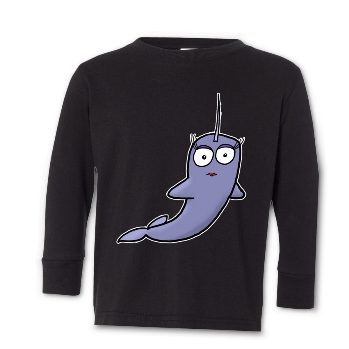 Narwhal Toddler Long Sleeve Tee 2T black
