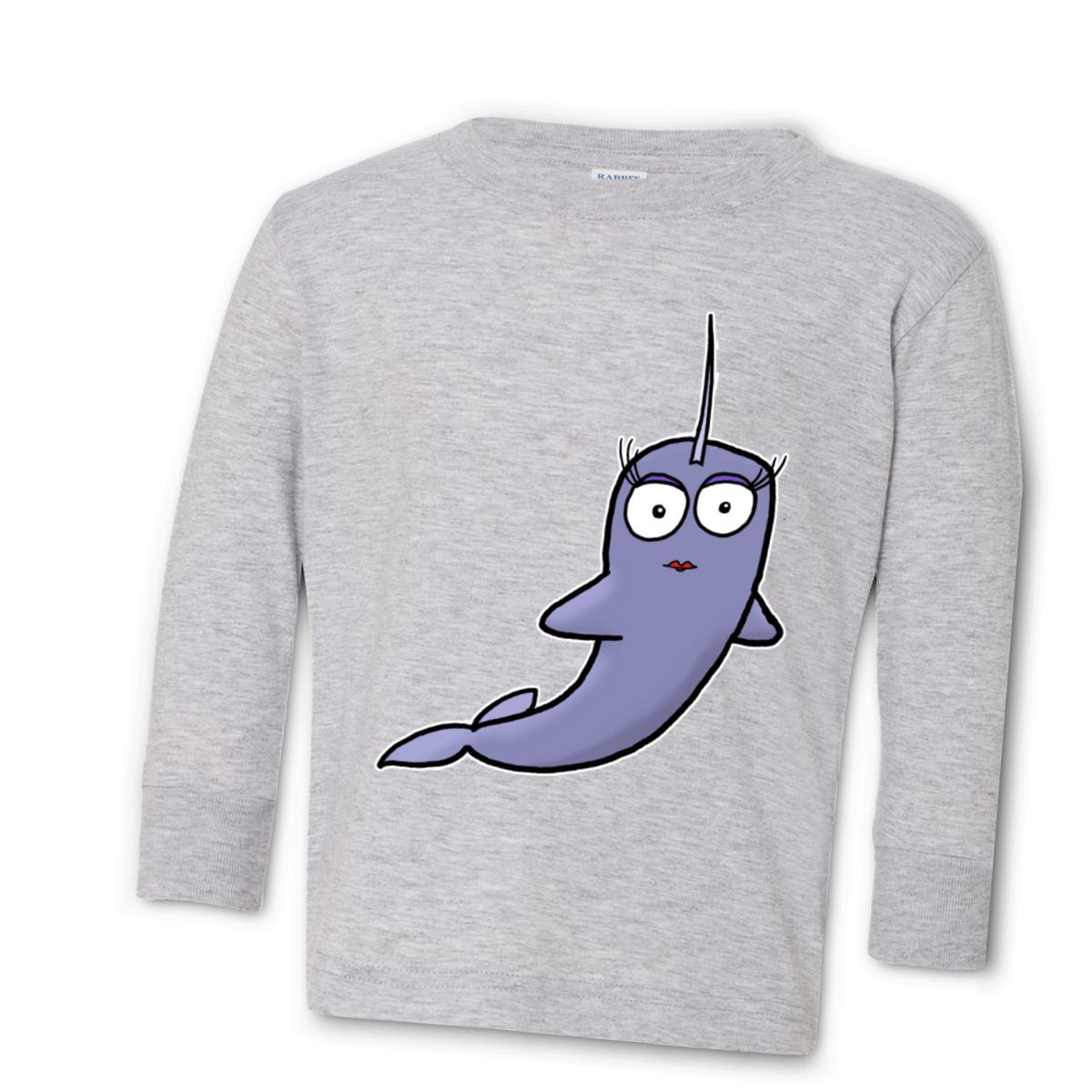 Narwhal Toddler Long Sleeve Tee 2T heather
