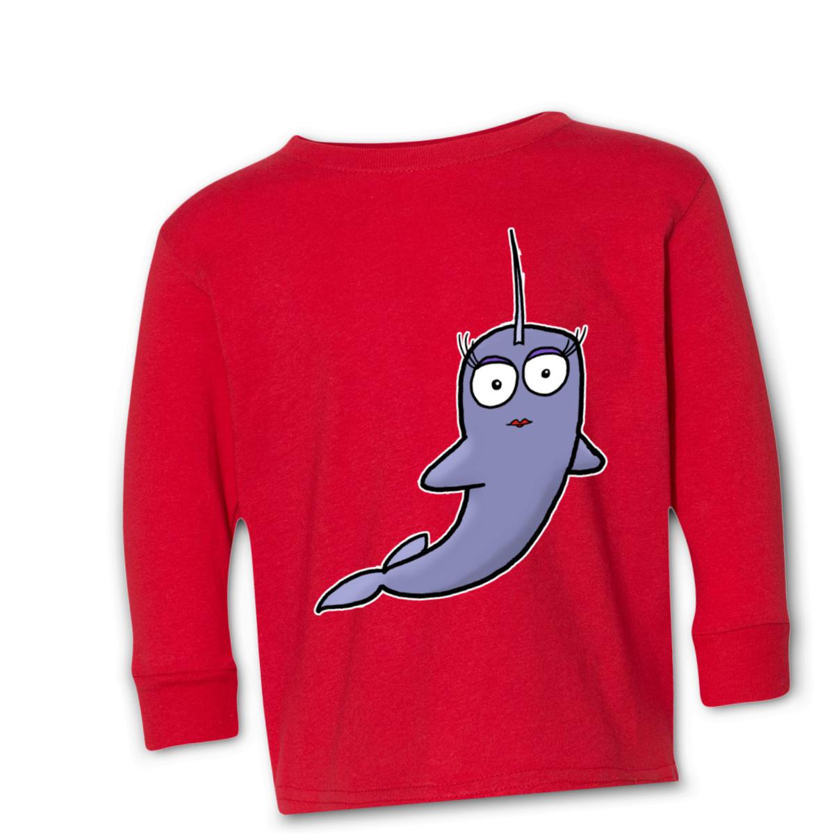 Narwhal Toddler Long Sleeve Tee 56T red