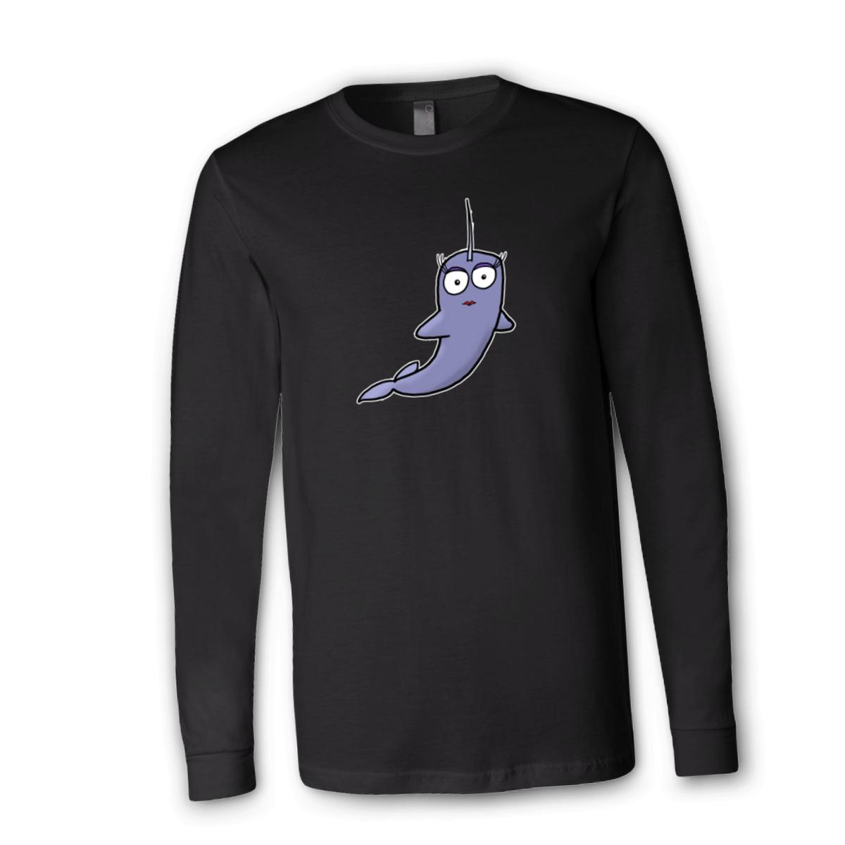 Narwhal Unisex Long Sleeve Tee Small black