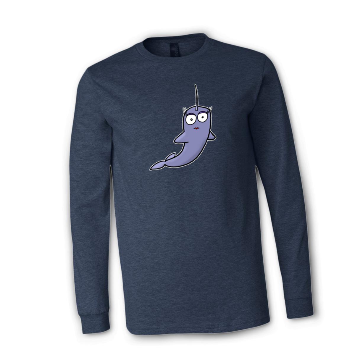 Narwhal Unisex Long Sleeve Tee Double Extra Large heather-navy
