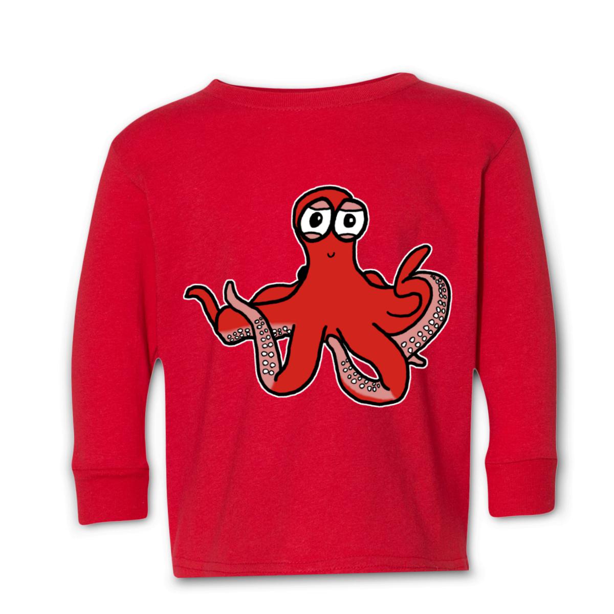 Octopus Kid's Long Sleeve Tee Small red