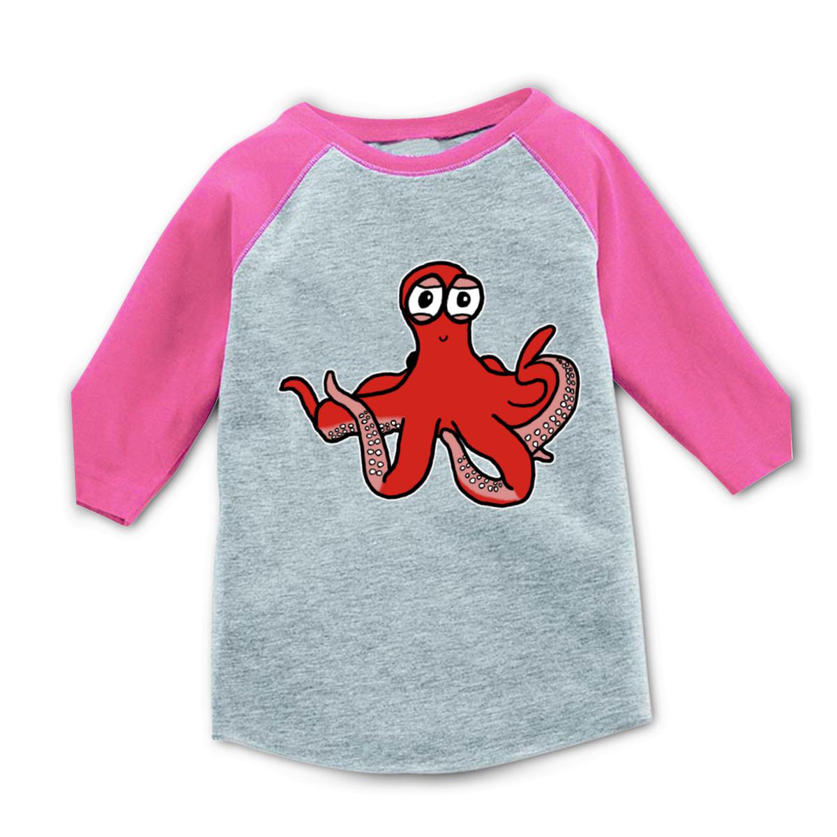 Octopus Kid's Raglan Tee Small heather-pink