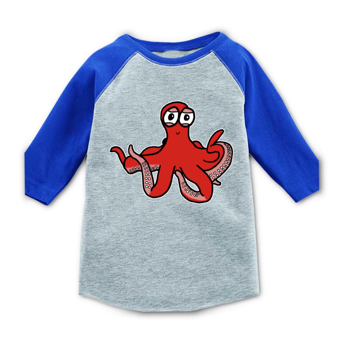 Octopus Kid's Raglan Tee Small heather-royal