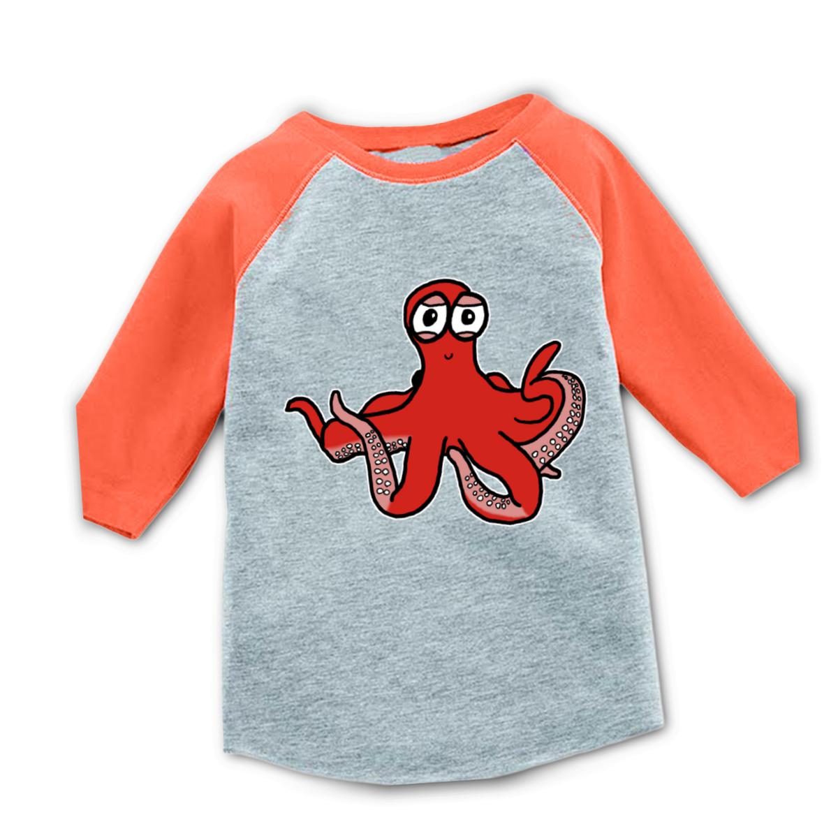 Octopus Toddler Raglan Tee 2T heather-orange