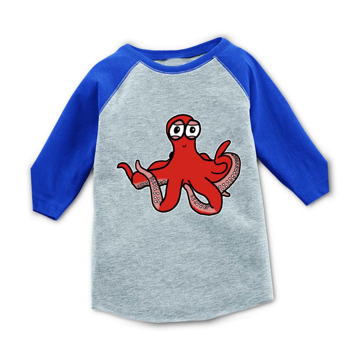 Octopus Toddler Raglan Tee 2T heather-royal