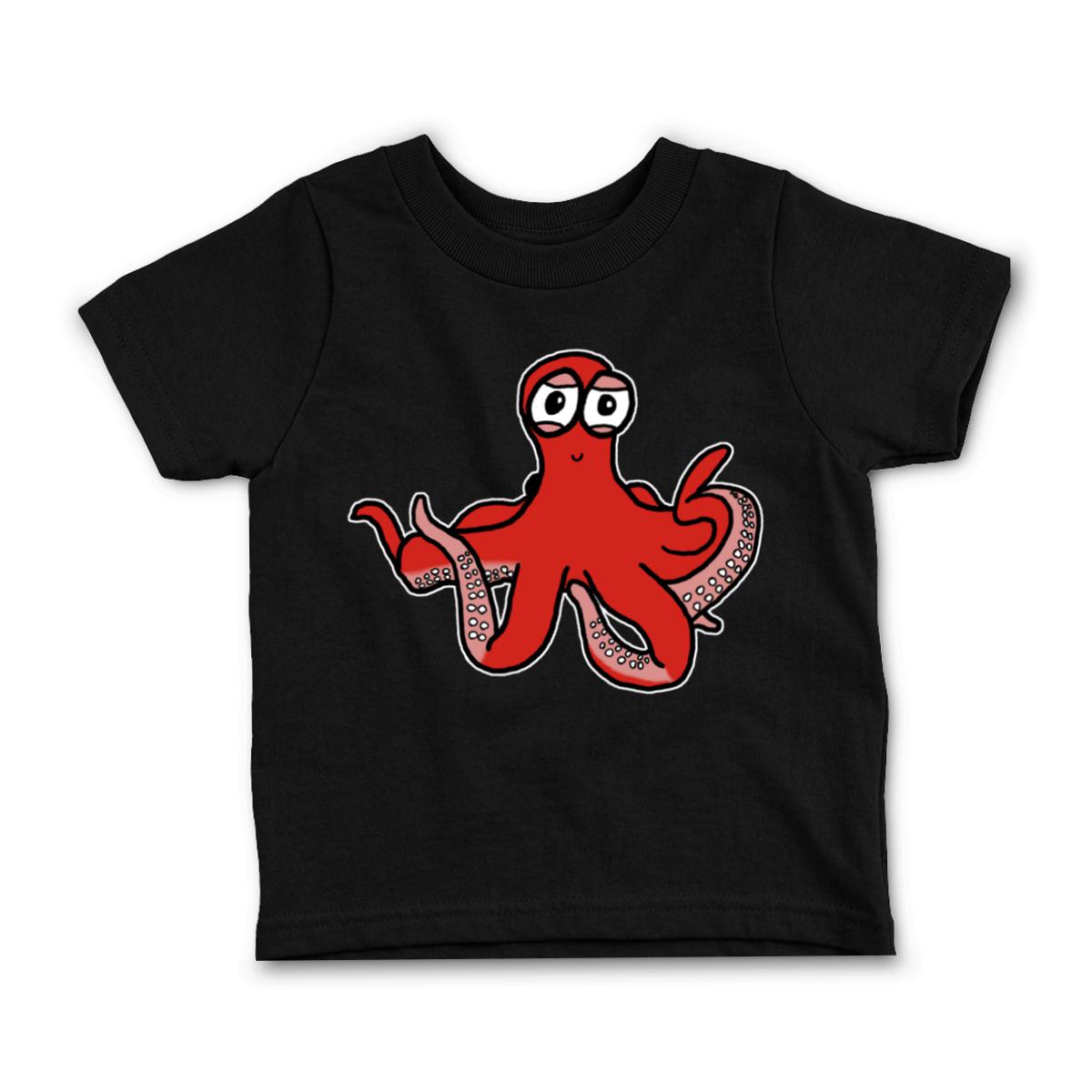 Octopus Toddler Tee 4T black