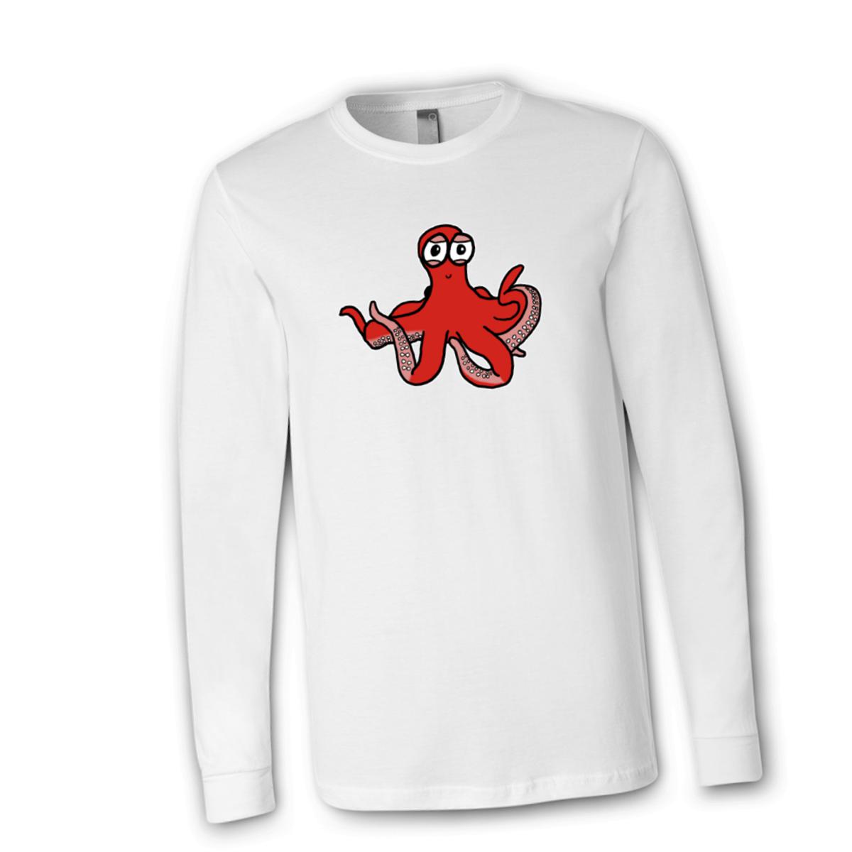 Octopus Unisex Long Sleeve Tee Medium white