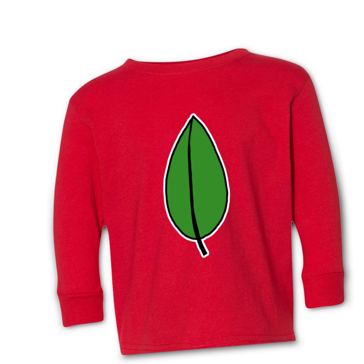 Olive Leaf Toddler Long Sleeve Tee 4T red