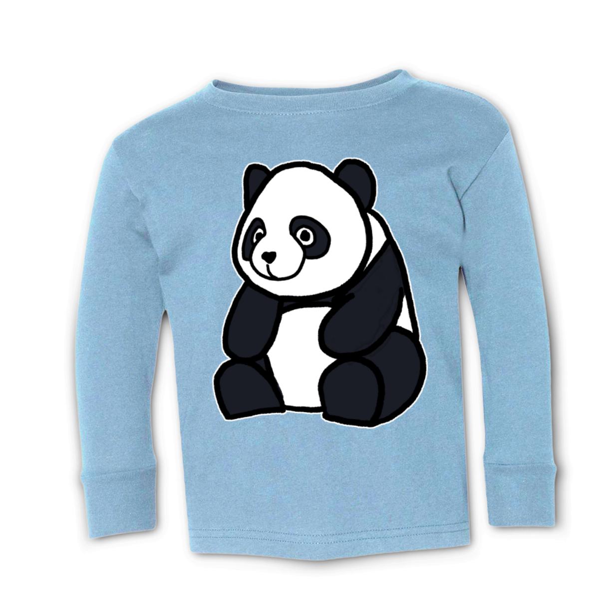 Panda Kid's Long Sleeve Tee Large light-blue