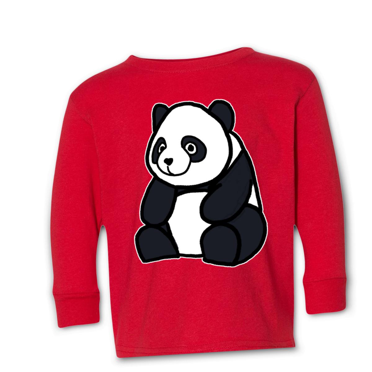 Panda Kid's Long Sleeve Tee Large red