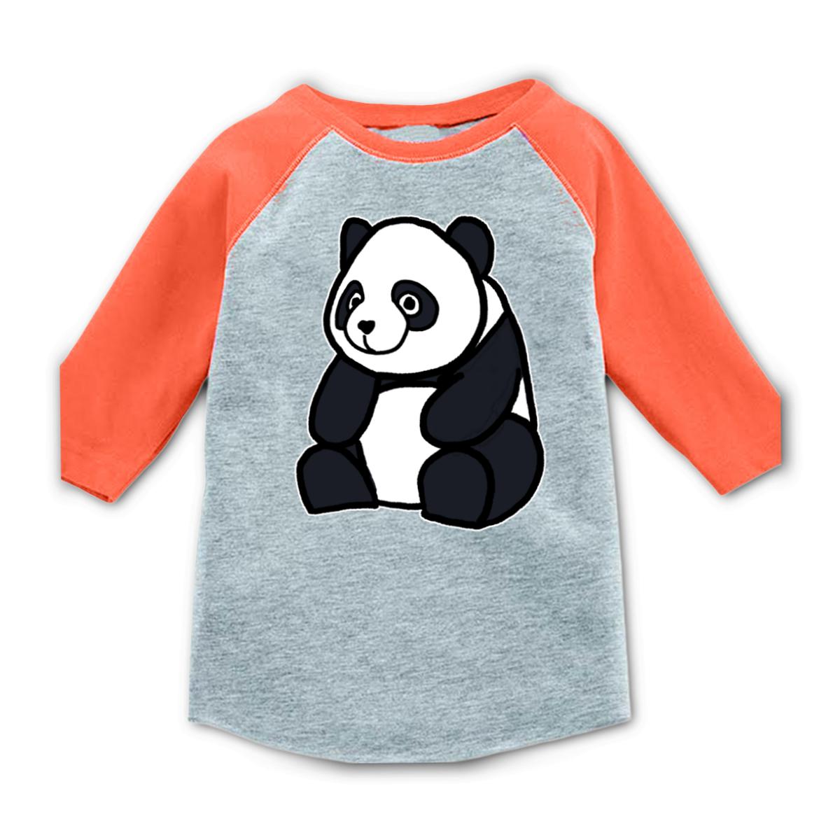 Panda Kid's Raglan Tee Small heather-orange