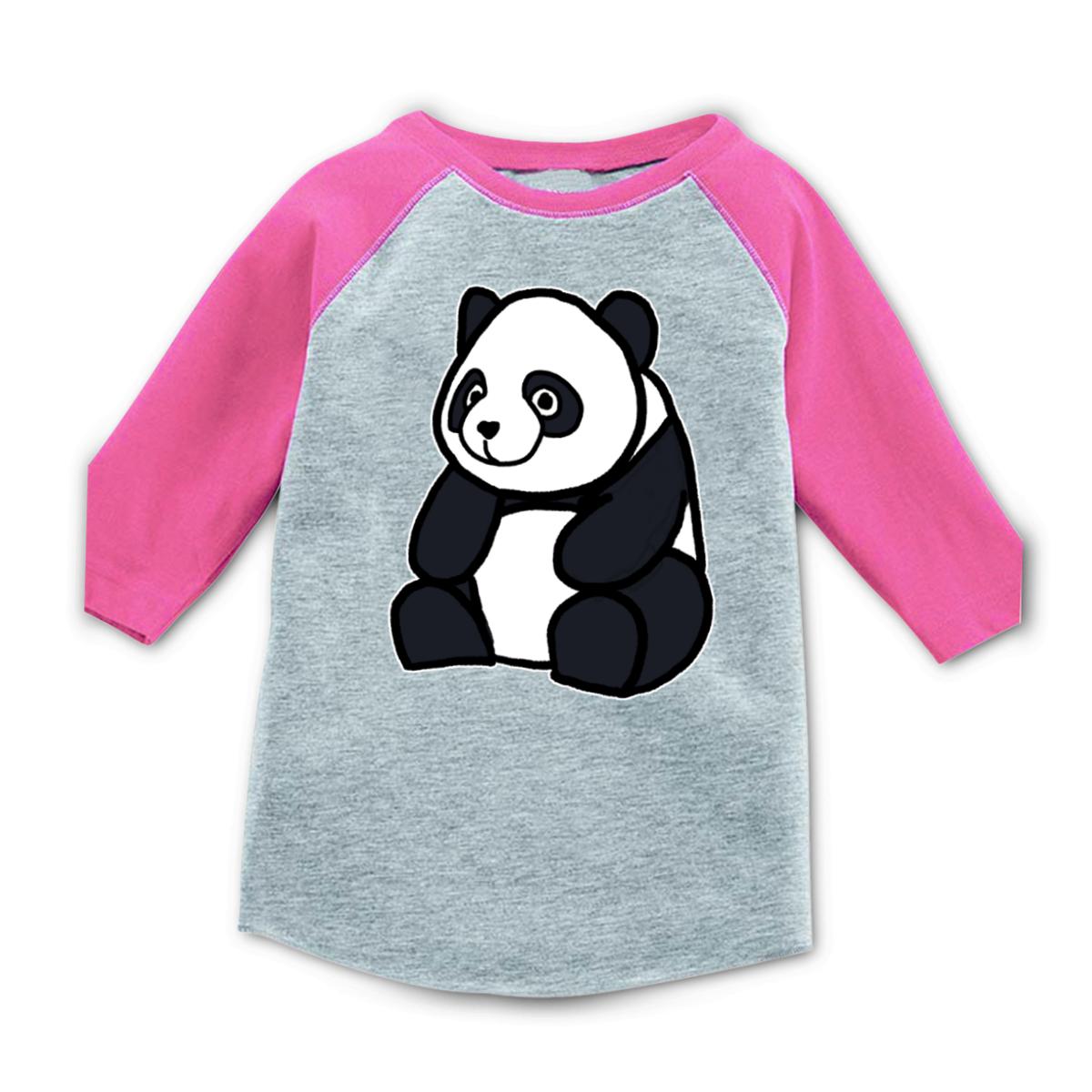 Panda Kid's Raglan Tee Large heather-pink