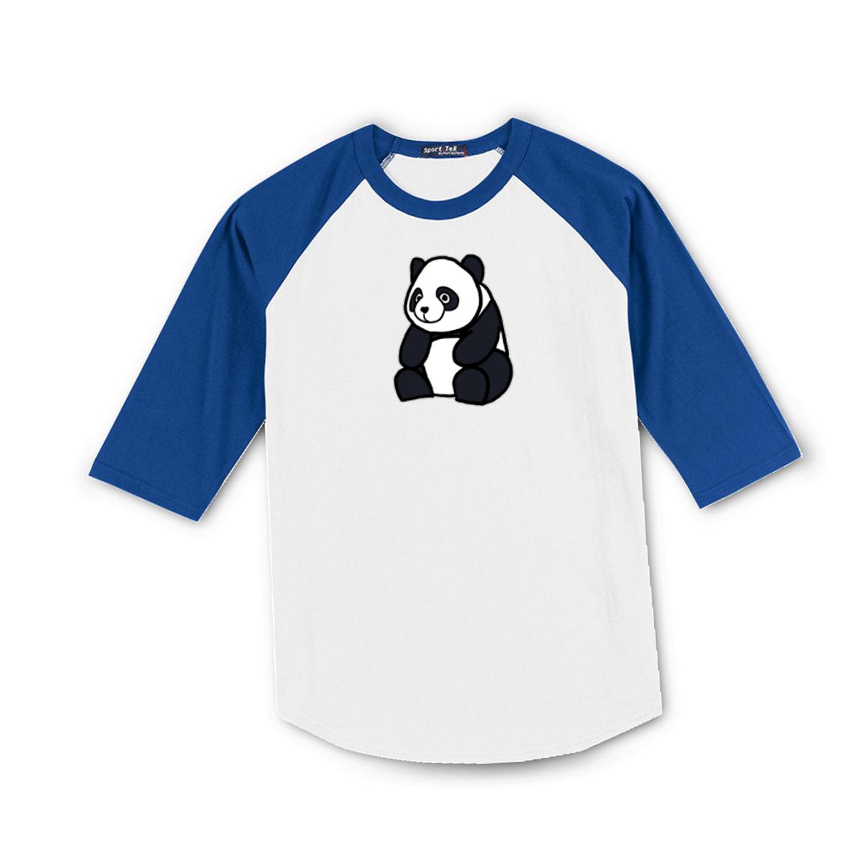 Panda Men's Raglan Tee Double Extra Large white-royal-blue