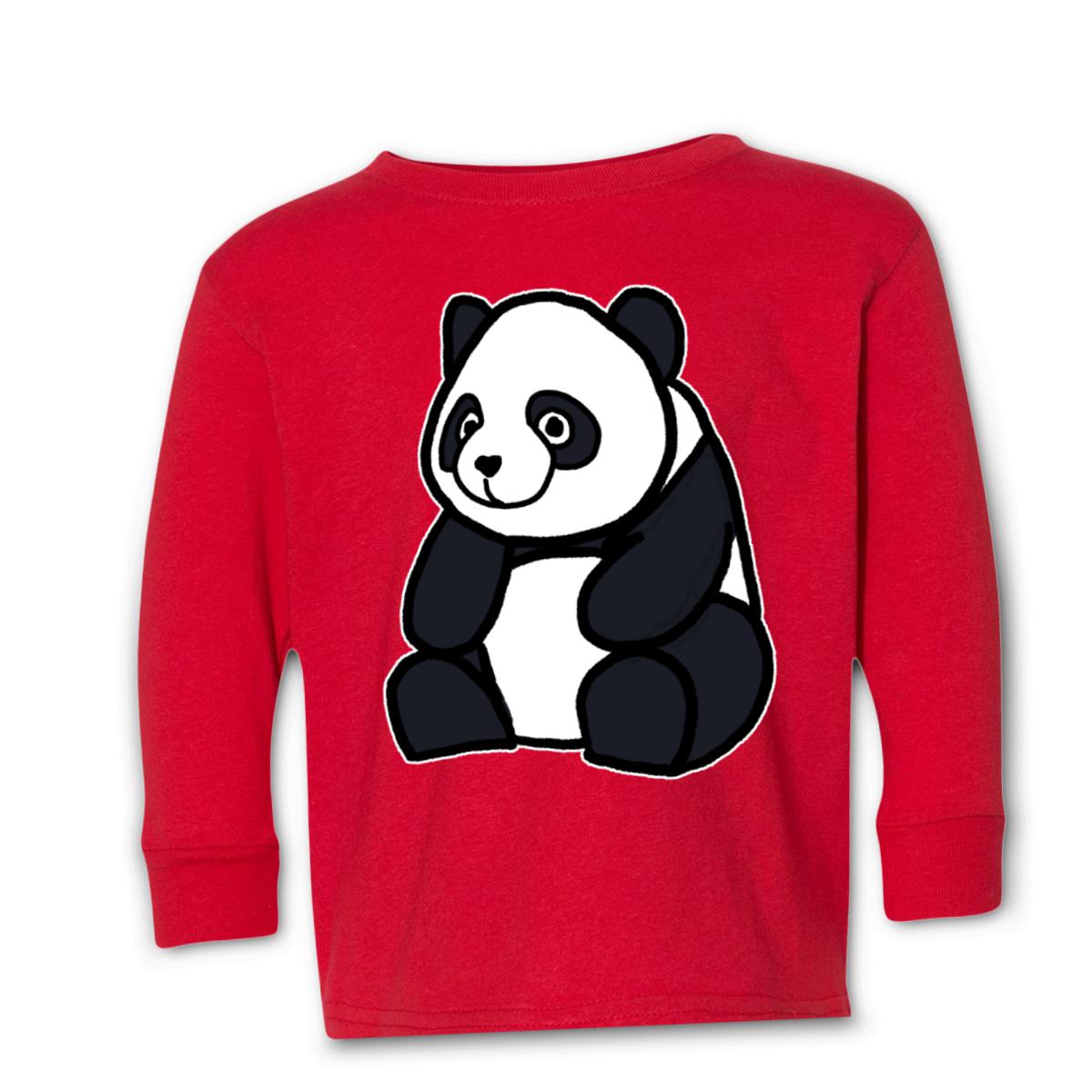 Panda Toddler Long Sleeve Tee 2T red