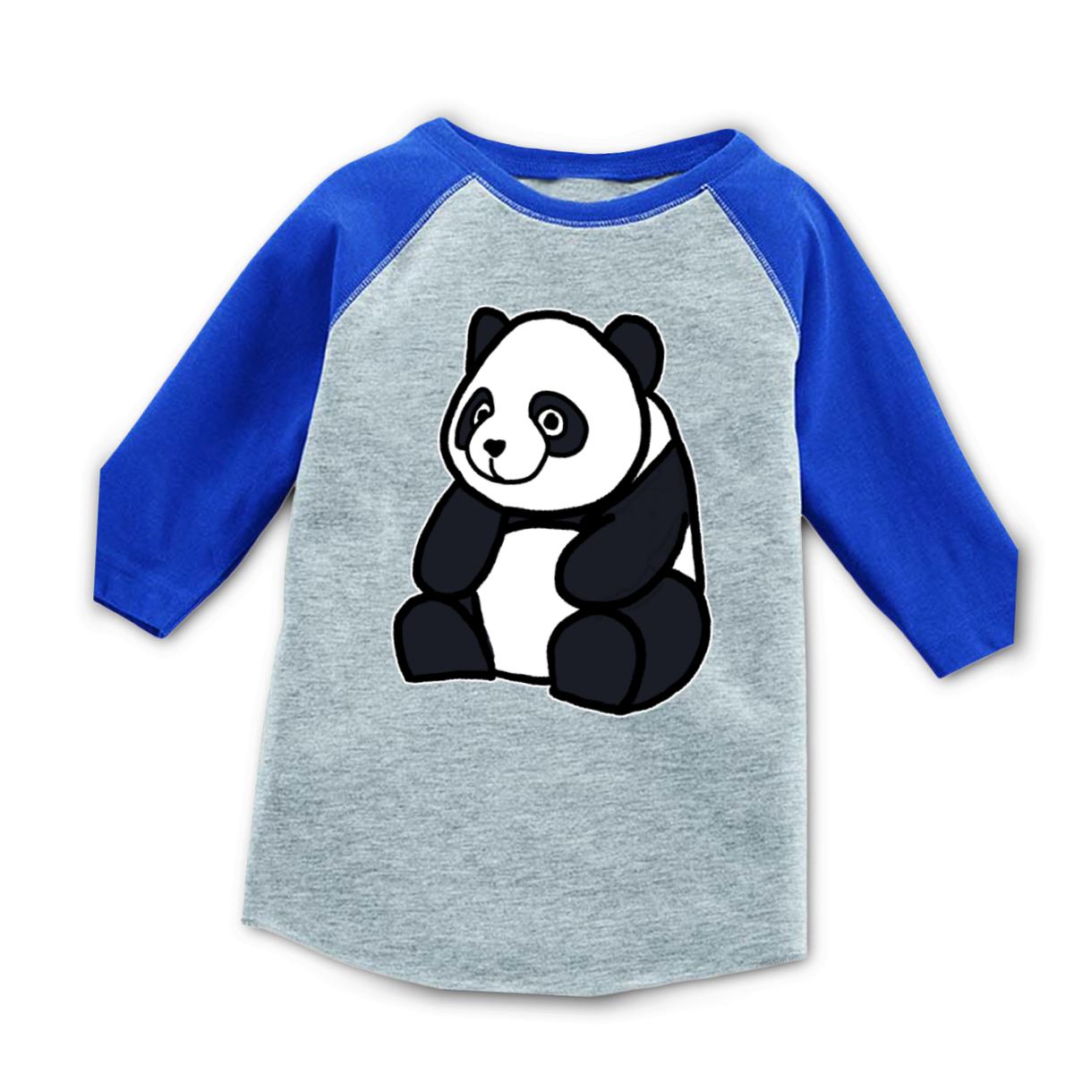 Panda Toddler Raglan Tee 2T heather-royal