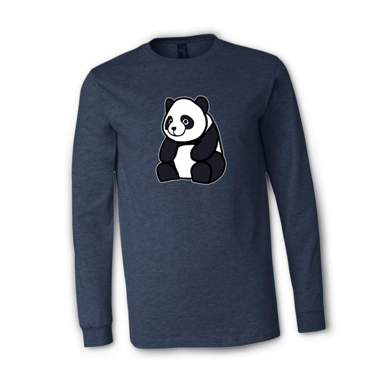 Panda Unisex Long Sleeve Tee Small heather-navy