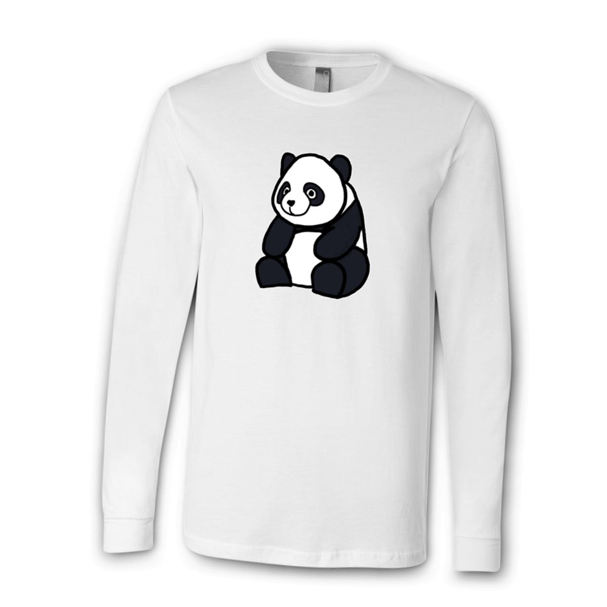 Panda Unisex Long Sleeve Tee Large white