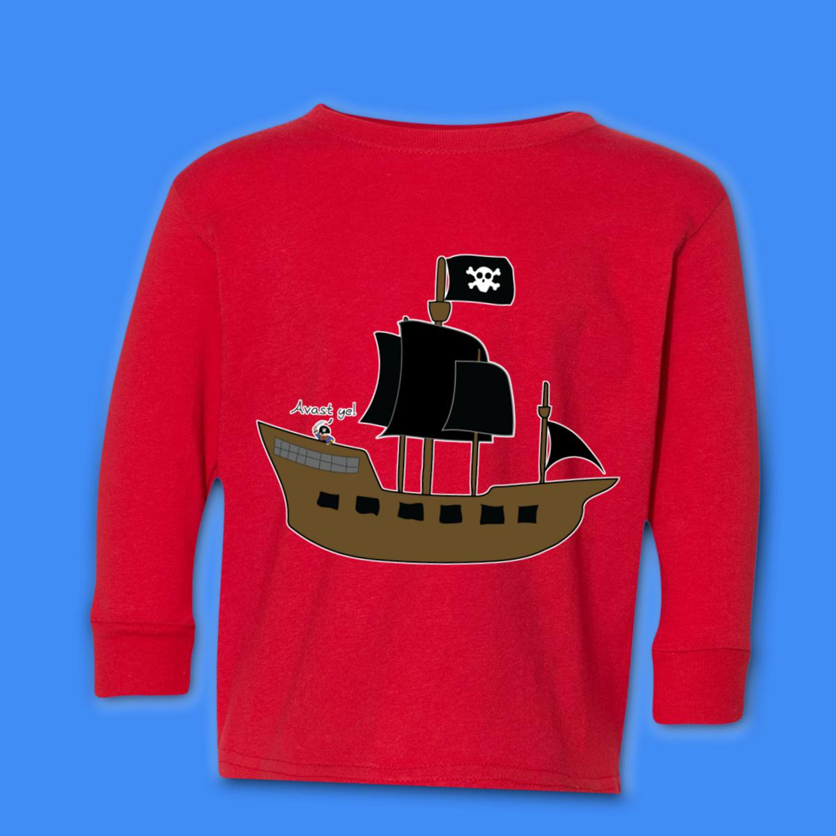 Pirate Ship Kid's Long Sleeve Tee