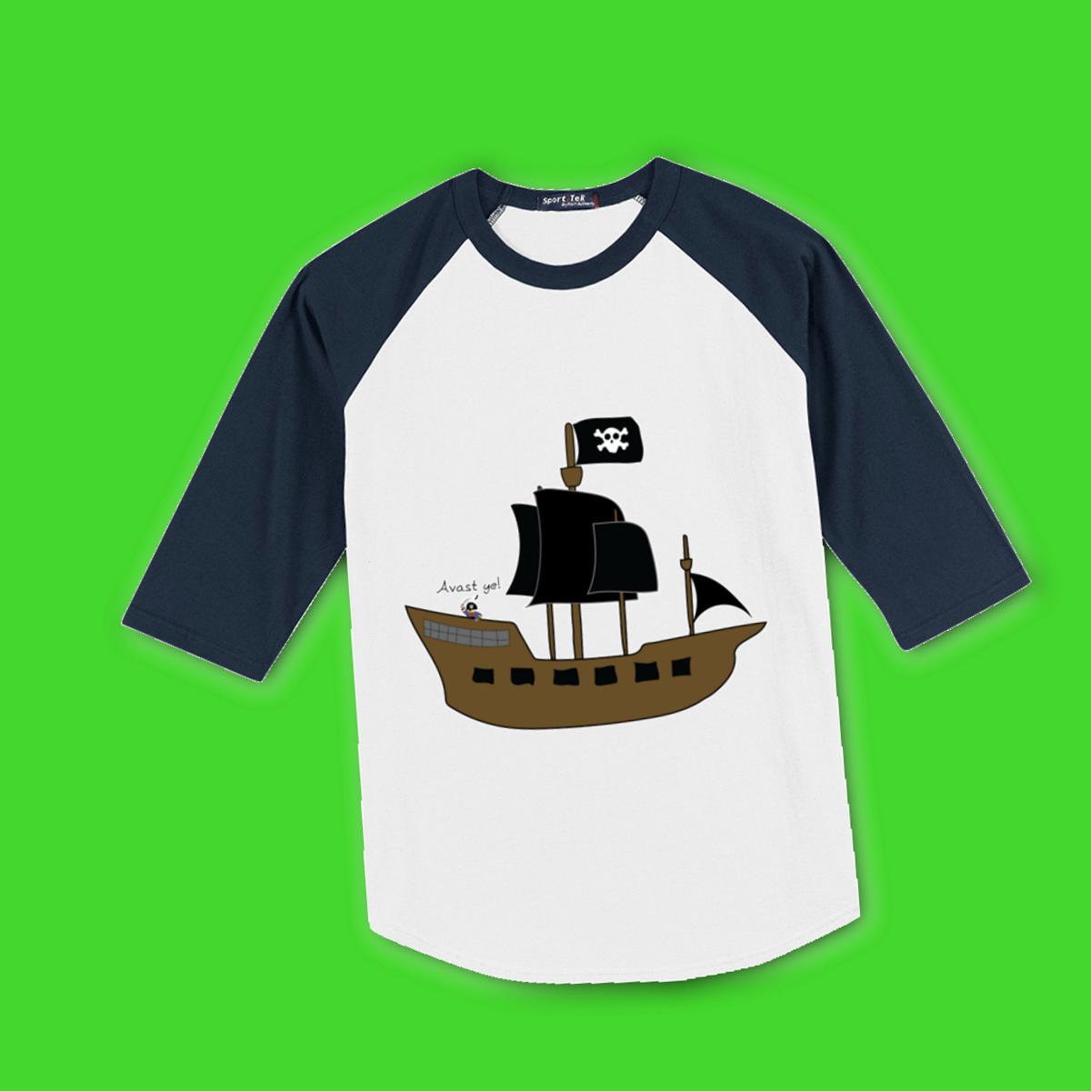 Pirate Ship Men's Raglan Tee