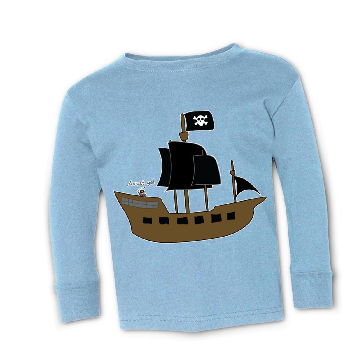 Pirate Ship Toddler Long Sleeve Tee 56T light-blue