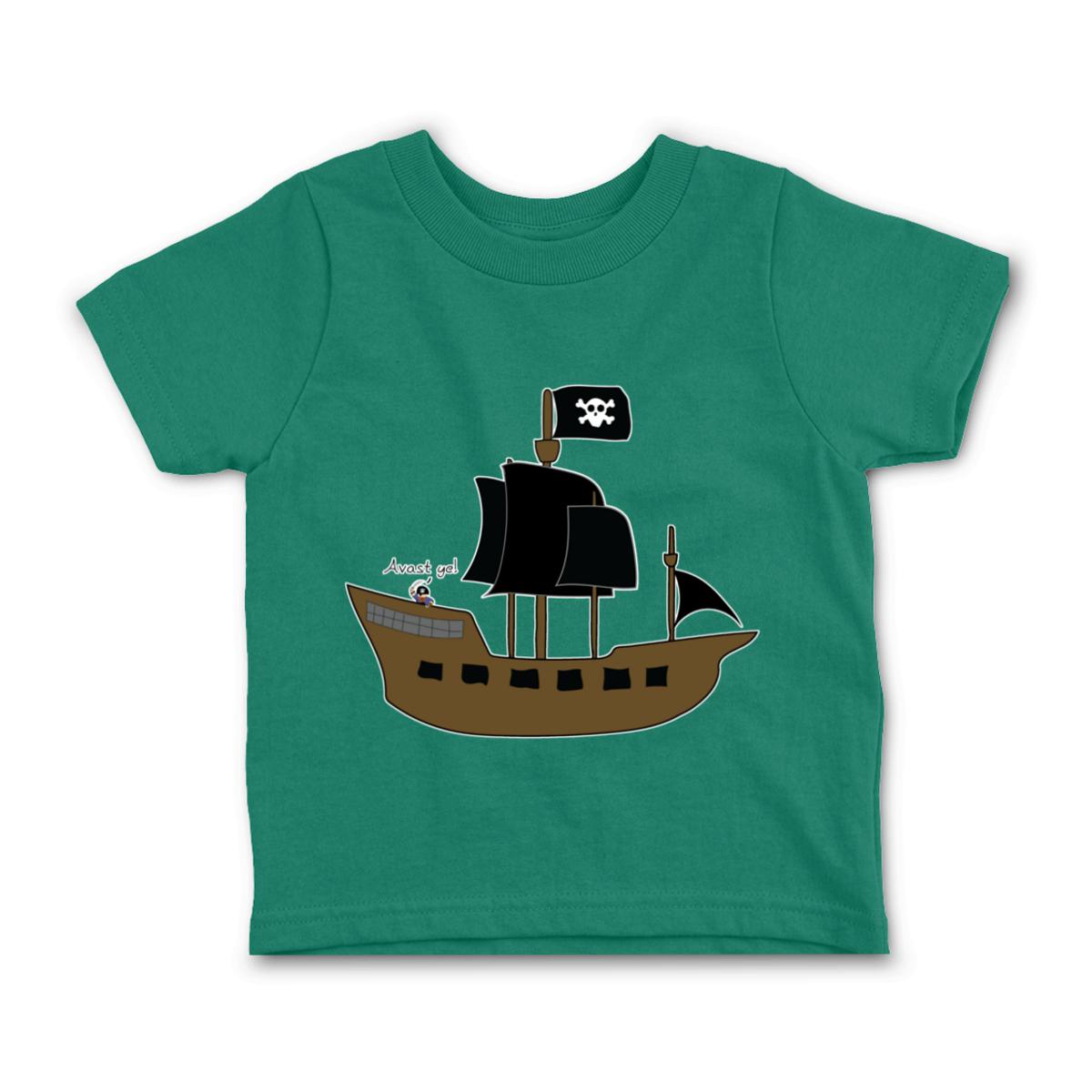 Pirate Ship Toddler Tee 2T kelly