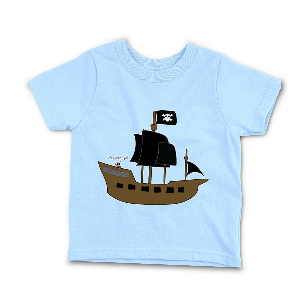 Pirate Ship Toddler Tee 2T light-blue