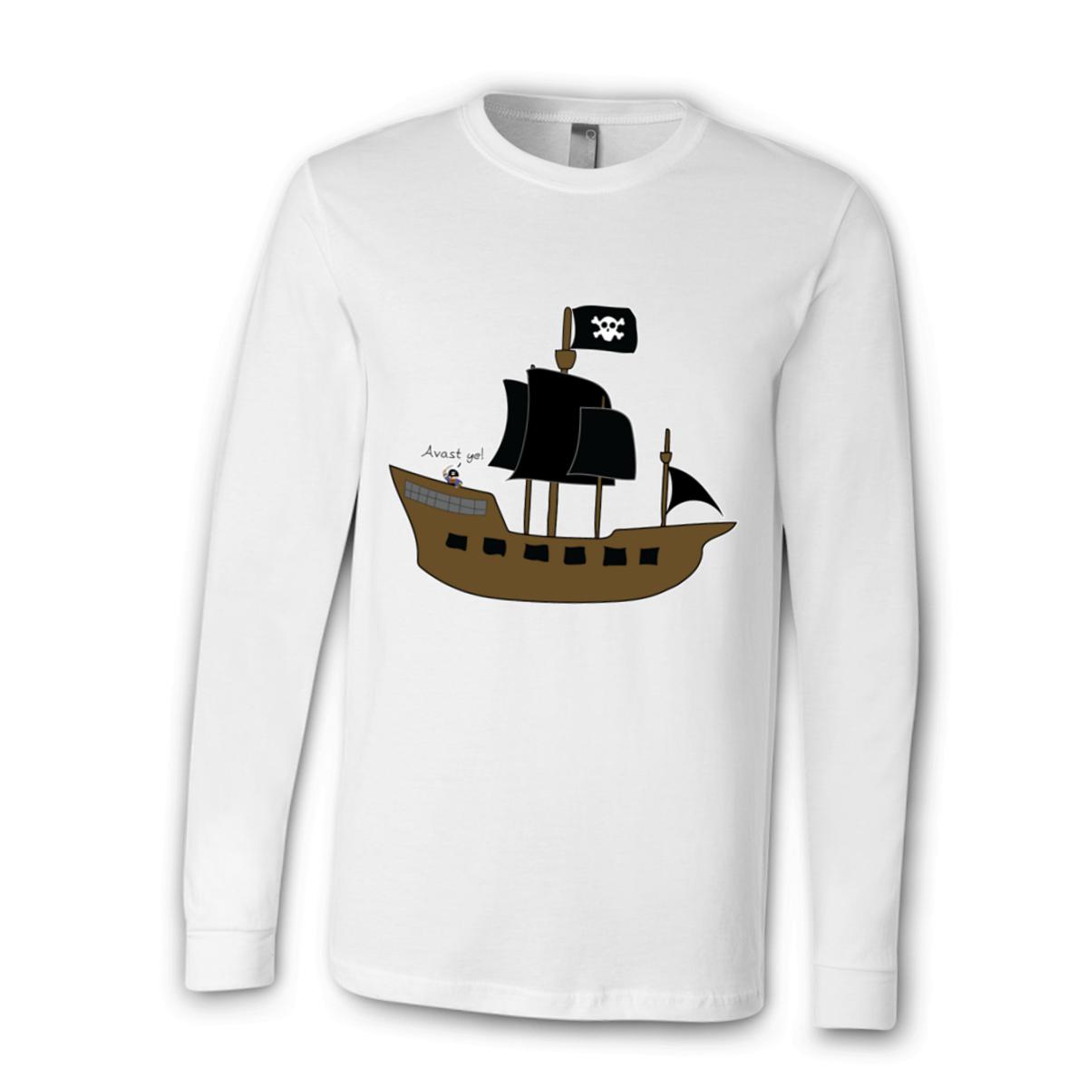 Pirate Ship Unisex Long Sleeve Tee Small white